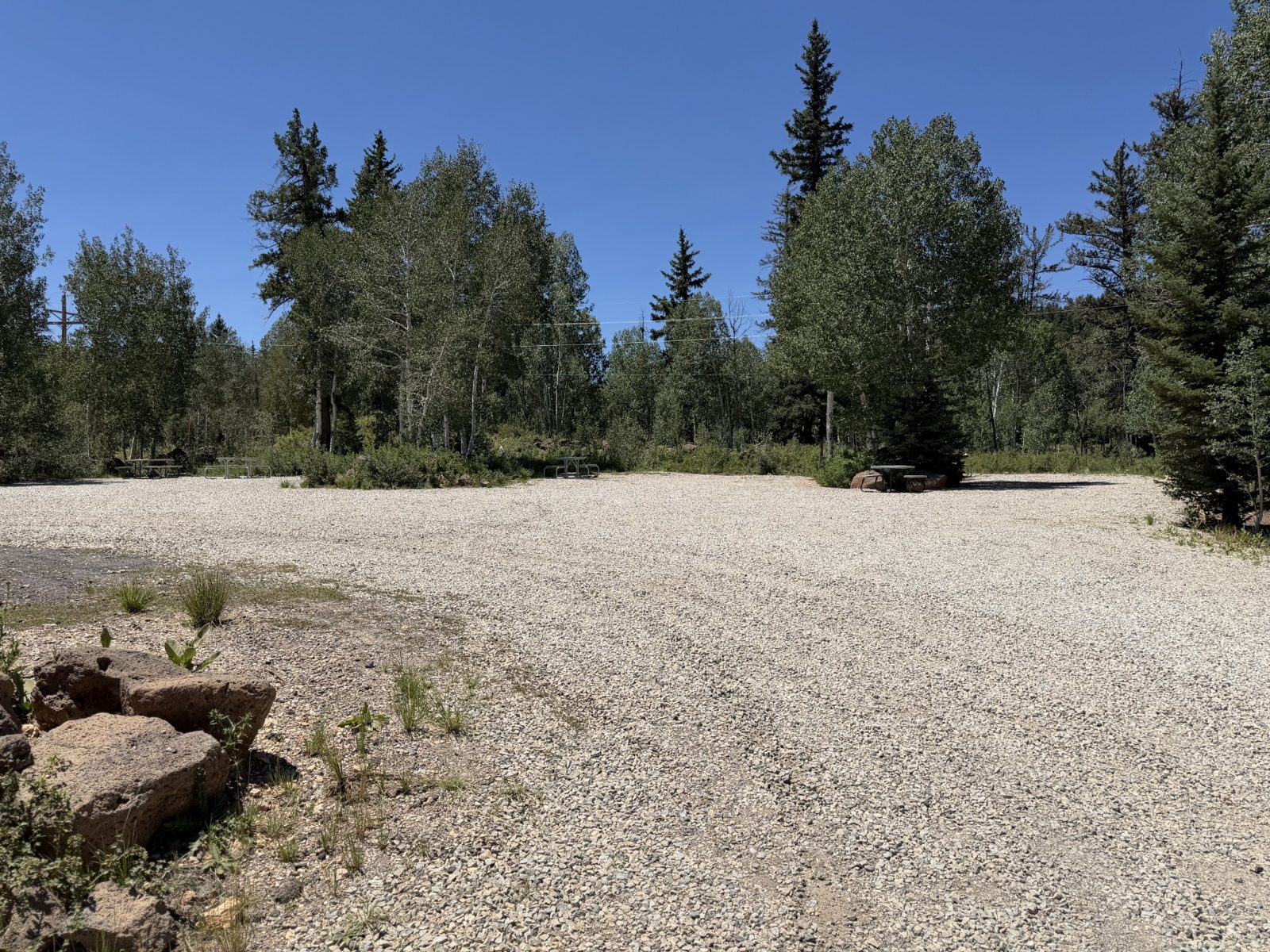 Gravel access area through the campground